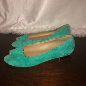 Vaneli arty peep toe flats shoes size 8.5